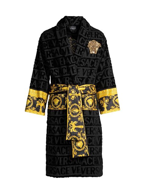 versace robe mens black|versace housecoat.